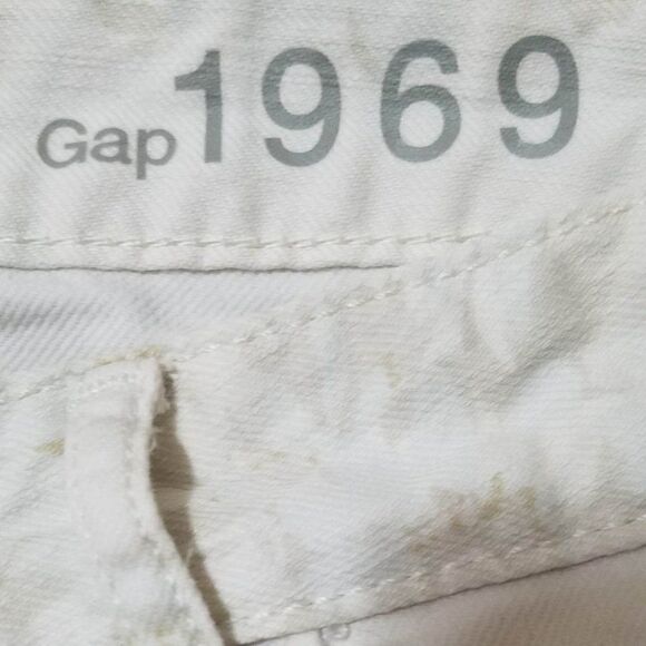 Gap 1959 Always Skinny Off white on Off white floral Jeans size 30 - Picture 4 of 9